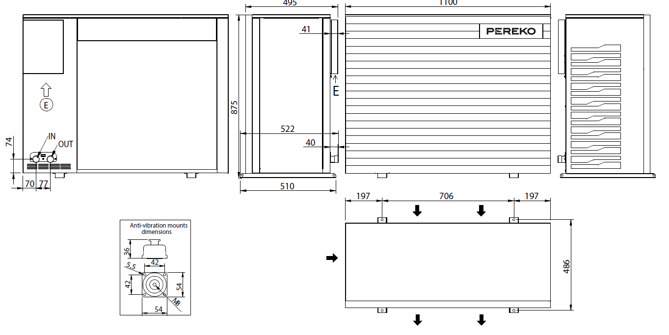 ThermoStar Pro PC6 i PC9 — rysunek wymiarowy